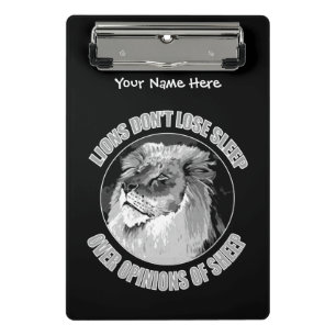 Clipboard für mächtige Löwenkraft und Führungskraf Mini Klemmbrett