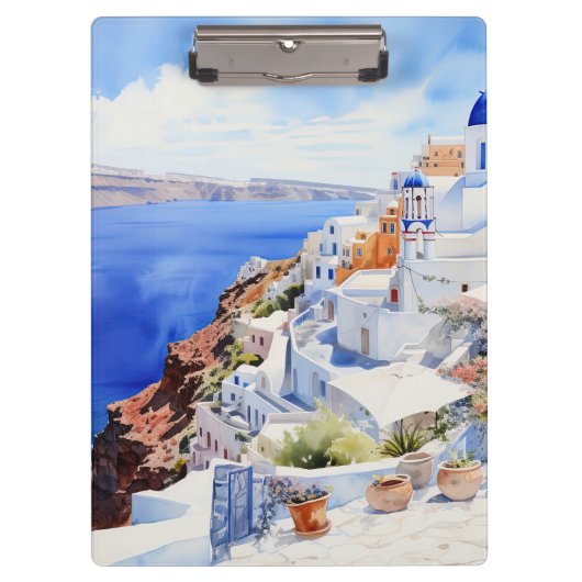 Clipboard Oia Santorini Klemmbrett (Vorderseite)