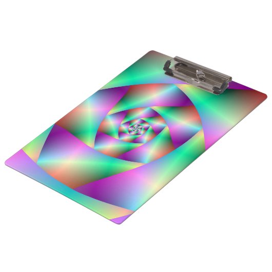 Clipboard Psychedelic Spiral Klemmbrett (Schrägansicht)