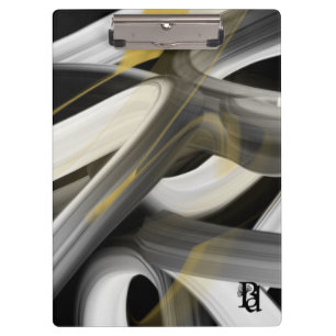 Clipboard Trend Abstrakte Kunst Schwarz Weiß Gold Klemmbrett