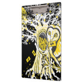 Clipboard Urban Tree Owl & Wealth Surreal Pop-Art Klemmbrett (Links)