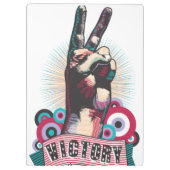 Clipboard – Victory Peace & Love Pop-Art Design Klemmbrett (Rückseite)