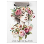 Clipboard Women with Roses-Wreath Klemmbrett (Vorderseite)