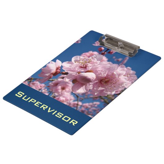CLIPBOARDS Pink Spring Blossoms Office Supervisors Klemmbrett (Schrägansicht)