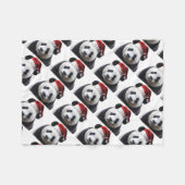 Clipped-Panda-Santa-2 Fleecedecke (Vorderseite (Horizontal))
