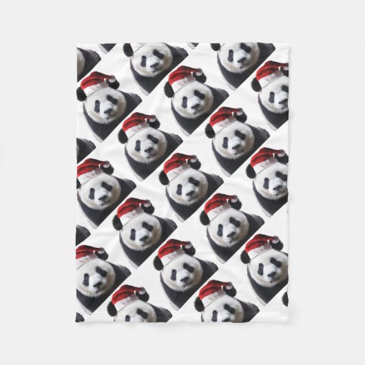 Clipped-Panda-Santa-2 Fleecedecke (Vorderseite)