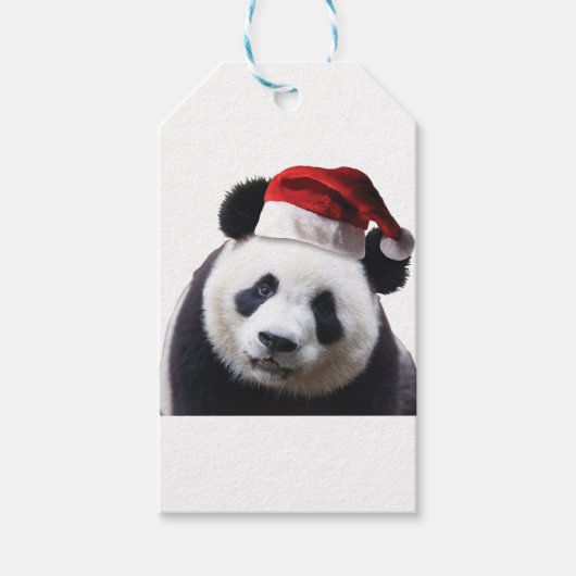 Clipped-Panda-Santa-2 Geschenkanhänger (Vorderseite)