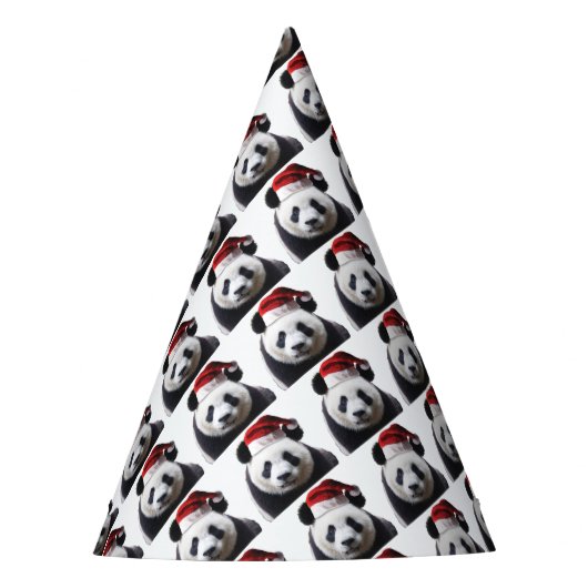 Clipped-Panda-Santa-2 Partyhütchen (Vorderseite)