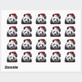 Clipped-Panda-Santa-2 Quadratischer Aufkleber (Blatt)