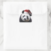Clipped-Panda-Santa-2 Quadratischer Aufkleber (Tasche)