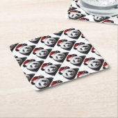Clipped-Panda-Santa-2 Rechteckiger Pappuntersetzer (angewinkelt)