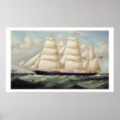 Clipper Barque 'Clendovey' (Öl auf Leinwand) Poster (Vorne)