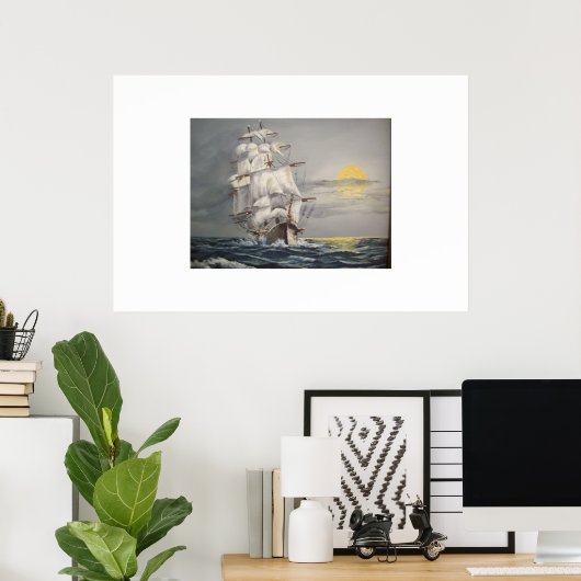 Clipper in der Abenddämmerung Poster (Heimbüro)