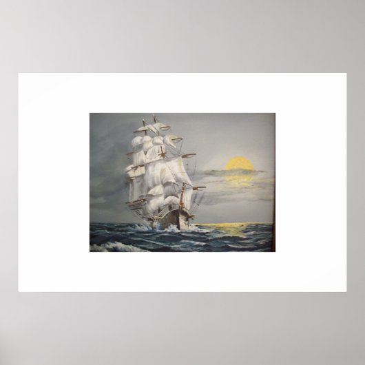 Clipper in der Abenddämmerung Poster (Vorne)