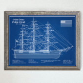 Clipper-Schiff Flying Cloud - Bauplan ABD Poster