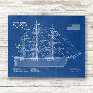 Clipper-Schiff Flying Cloud - Blaupause ABD Puzzle