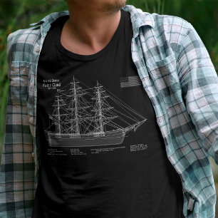 Clipper-Schiff Flying Cloud - Blaupause ABD T-Shirt