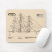 Clipper-Schiff Flying Cloud - Schiffbauplan SD Mousepad (Mit Mouse)