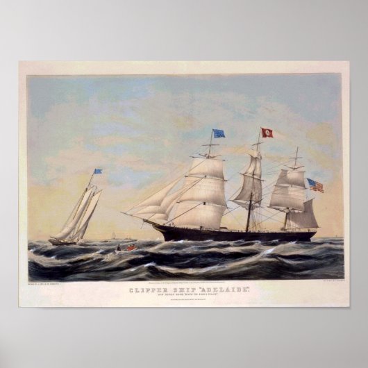 Clipper ship Adelaide Vintage Poster Reproduction (Vorne)