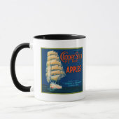 Clipper Ship Apple Label (grün) - Cashmere, WA Tasse (Links)