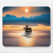 Clipper Ship auf Mondlicht Mousepad (Vorne)