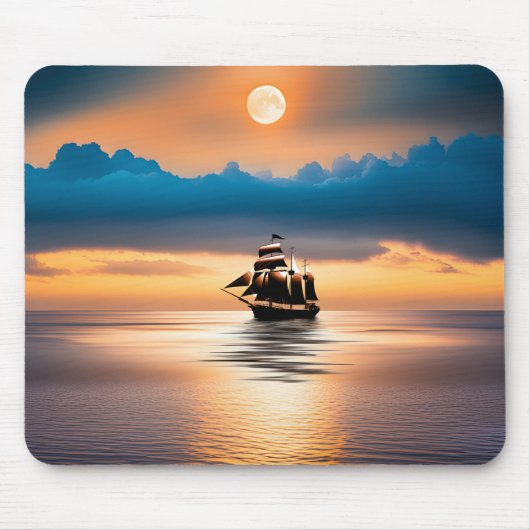 Clipper Ship auf Mondlicht Mousepad (Vorne)