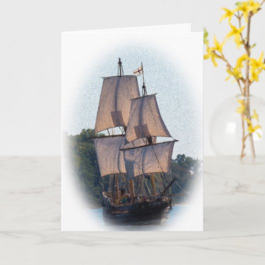 Clipper Ship Birthday Karte (Gelbe Blume)