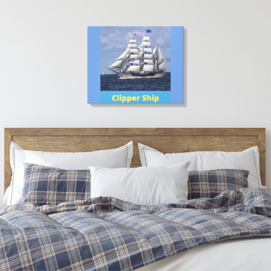 Clipper Ship British Captain Leinwand Wall Art (Insitu (Schlafzimmer))