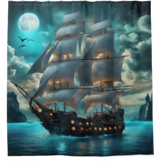 Clipper Ship Duschvorhang (Vorderseite)