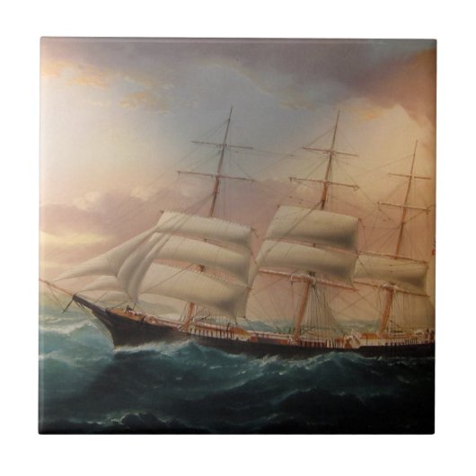 Clipper Ship Esther Roy 1898 Fliese (Vorderseite)