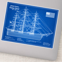Clipper Ship Flying Cloud - Blueprint ABD