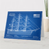 Clipper Ship Flying Cloud - Blueprint ABD Dankeskarte (Vorderseite)