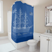 Clipper Ship Flying Cloud - Blueprint ABD Duschvorhang (Beispiel)