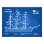 Clipper Ship Flying Cloud - Blueprint ABD Fotodruck (Vorne)