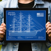 Clipper Ship Flying Cloud - Blueprint ABD Fotodruck
