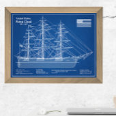 Clipper Ship Flying Cloud - Blueprint ABD Fotodruck