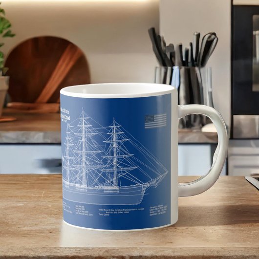 Clipper Ship Flying Cloud - Blueprint ABD Kaffeetasse
