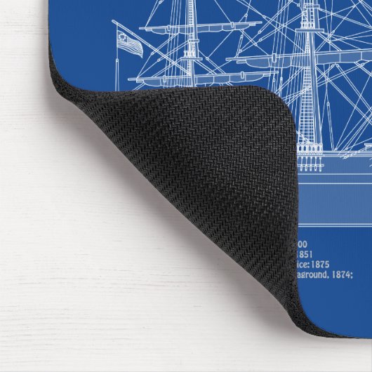 Clipper Ship Flying Cloud - Blueprint ABD Mousepad (Ecke)