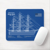 Clipper Ship Flying Cloud - Blueprint ABD Mousepad (Mit Mouse)