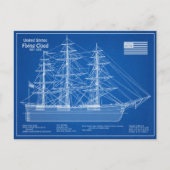Clipper Ship Flying Cloud - Blueprint ABD Postkarte (Vorderseite)