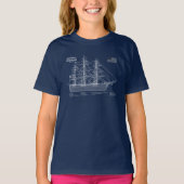 Clipper Ship Flying Cloud - Blueprint ABD T-Shirt (Vorderseite)