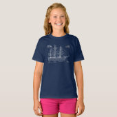 Clipper Ship Flying Cloud - Blueprint ABD T-Shirt (Vorne ganz)