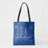 Clipper Ship Flying Cloud - Blueprint ABD Tasche (Vorderseite)