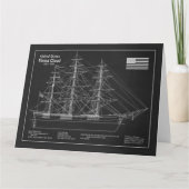 Clipper Ship Flying Cloud - Blueprint PD Dankeskarte (Vorderseite)