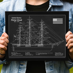 Clipper Ship Flying Cloud - Blueprint PD Fotodruck