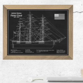 Clipper Ship Flying Cloud - Blueprint PD Fotodruck
