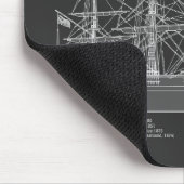 Clipper Ship Flying Cloud - Blueprint PD Mousepad (Ecke)