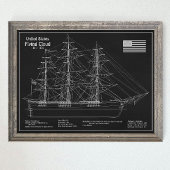 Clipper Ship Flying Cloud - Blueprint PD Poster