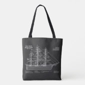 Clipper Ship Flying Cloud - Blueprint PD Tasche (Rückseite)