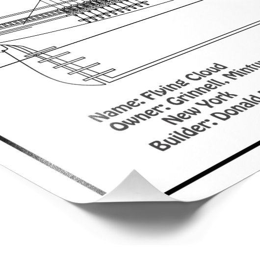 Clipper Ship Flying Cloud - Ship Blueprint BD Fotodruck (Ecke)